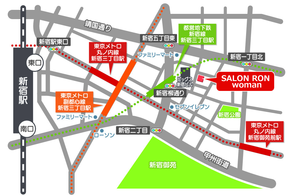 新宿 脱毛 RON woman(地図) 新宿 脱毛 RON woman(地図)